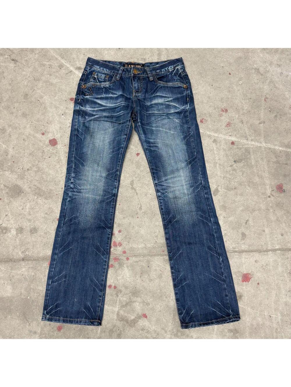 Vintage Y2K Ultra Low Rise Jeans Faded Sandblasted